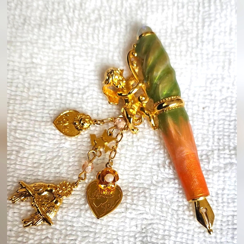 Kirk's Folly, Love Letters Cupid's Pen Brooch, Valentine, rare piece